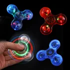 Красочные LED Fidget Spiner прозрачные хрустальные светящиеся ручные Спиннеры EDC для снятия стресса игрушки для детей Подарки