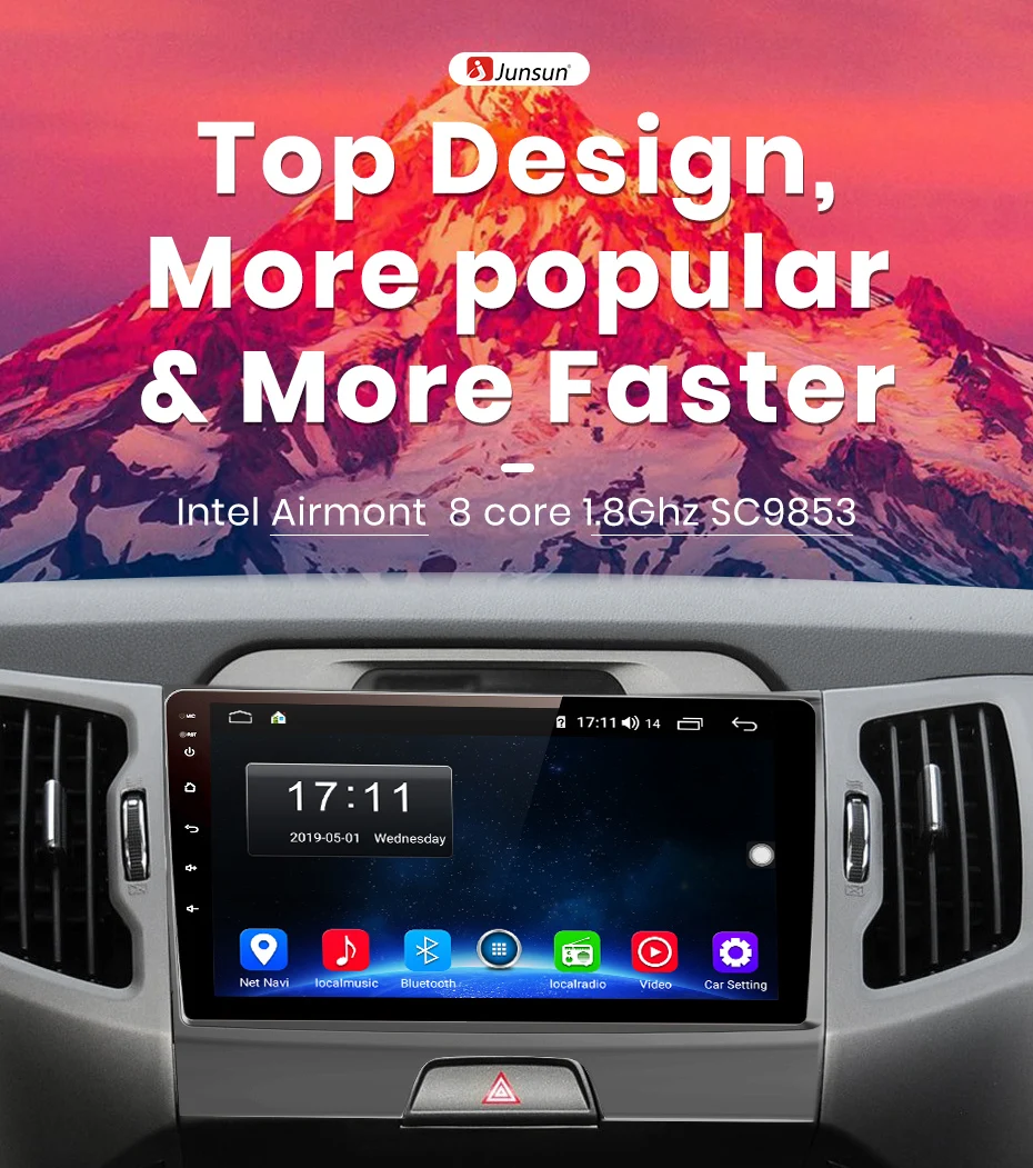 Junsun V1 pro 4G+ 64G Android 9,0 DSP для Kia sportage 3 4 2010 2011- автомобильный Радио Мультимедиа Видео плеер gps 2 din dvd