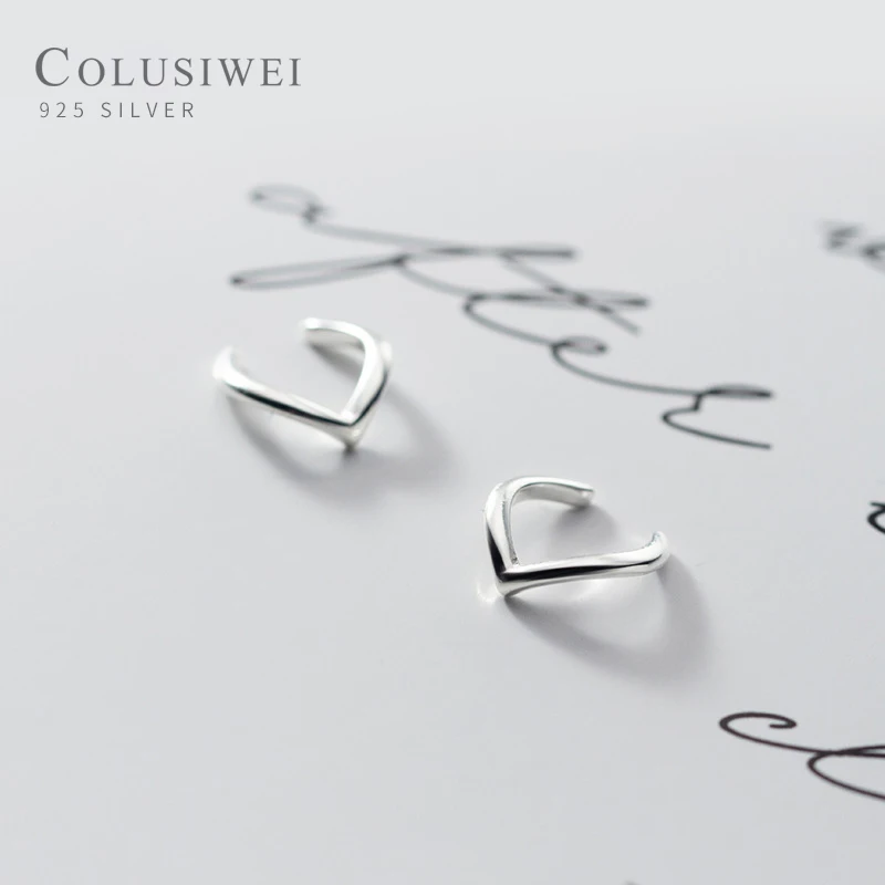 Серьги-клипсы женские из серебра 925 пробы V-образные | Украшения и аксессуары