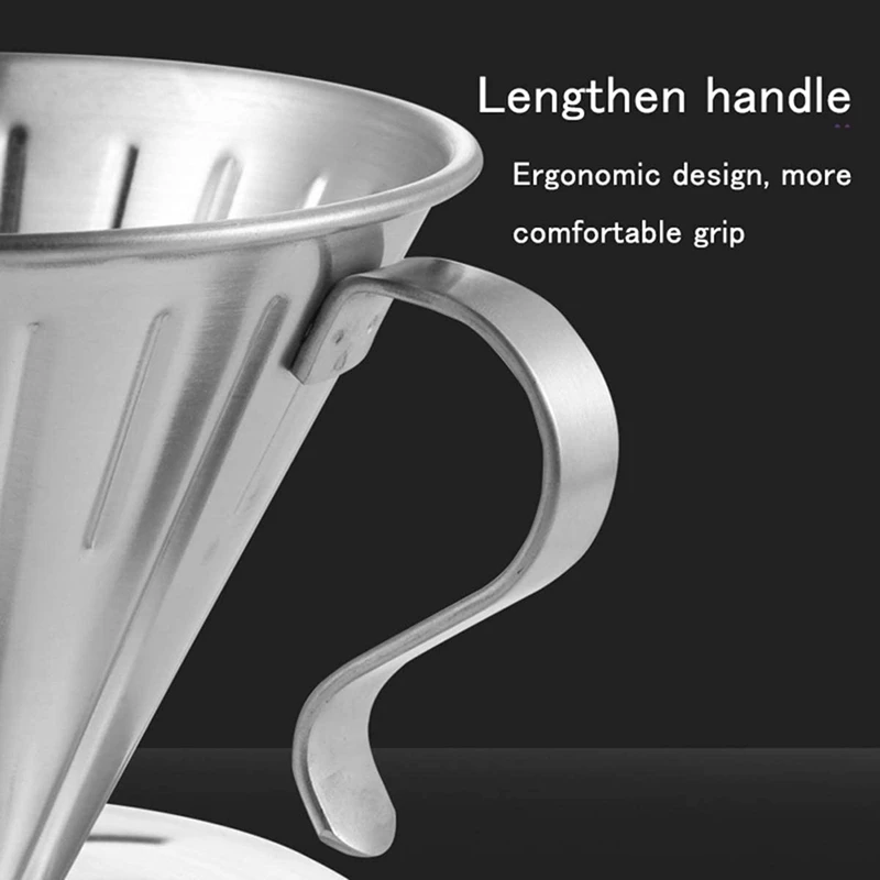 Капельница для кофе Pour Over металлический конусный фильтр многоразового