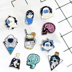 Креативная модная брошь из сплава с изображением астронавта и капли масла, заколка для джинсовой сумки, подарок для мужчин и женщин, модное украшение для одежды