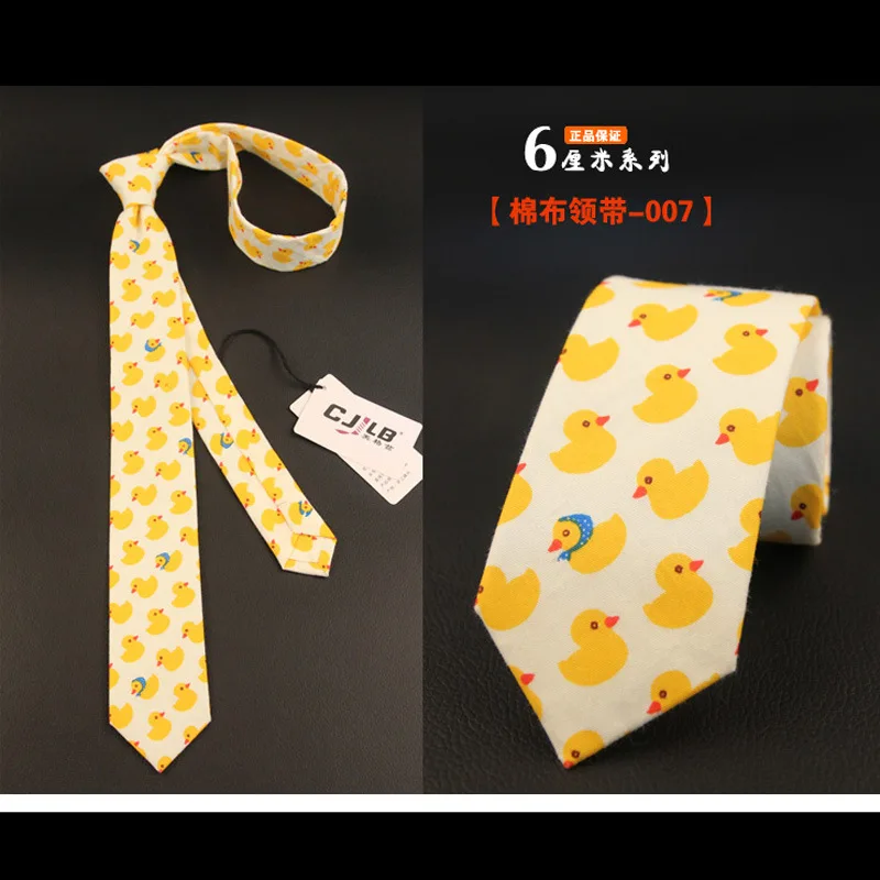 

6cm Cartton Animals Pattern Neck Tie for Men Slim Necktie Bridegroom Narrow Cravat Party Formal Neckties Custom Logo