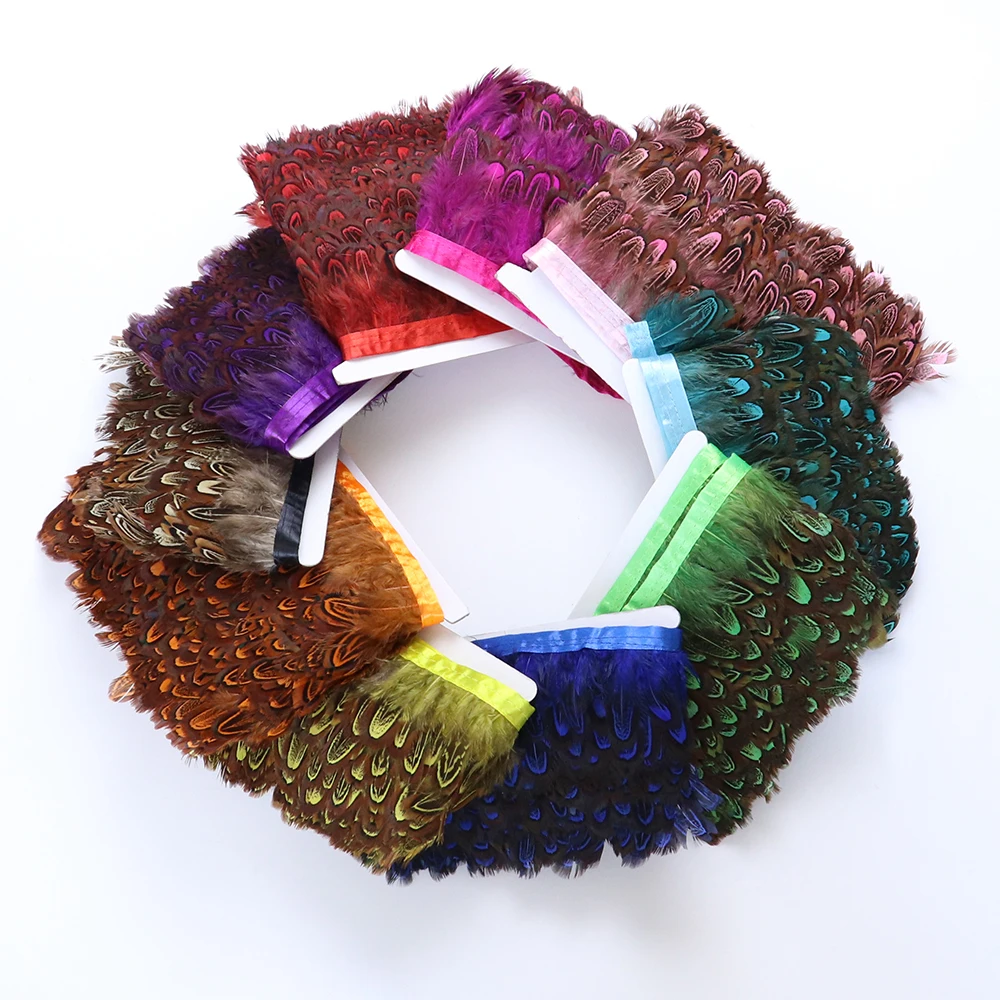 10 метров натуральные перья петуха отделкой бахромой для крафтовое перо 5 8 см