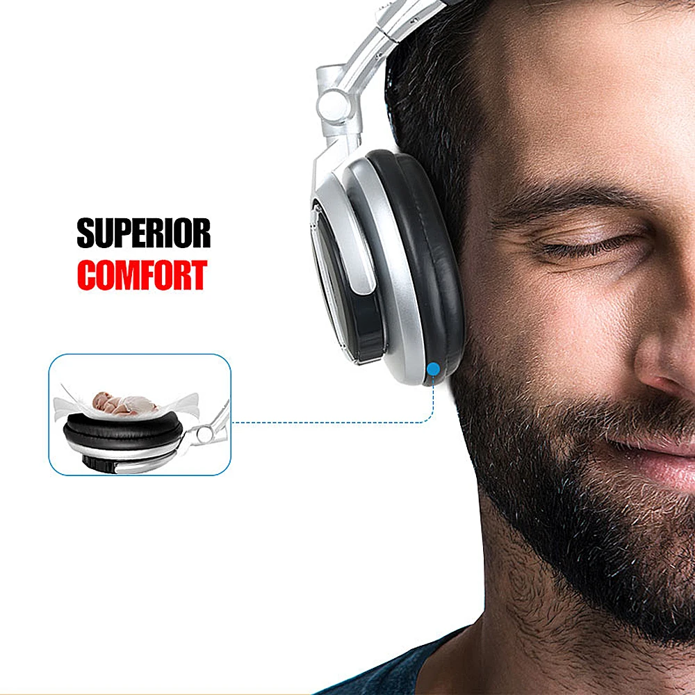 SENICC ST-80 Wired Stereo Headset Ergonomic Recording HiFi DJ Studio Monitor Headphone with 3.5mm Plug 50mm Driver Unit | Электроника