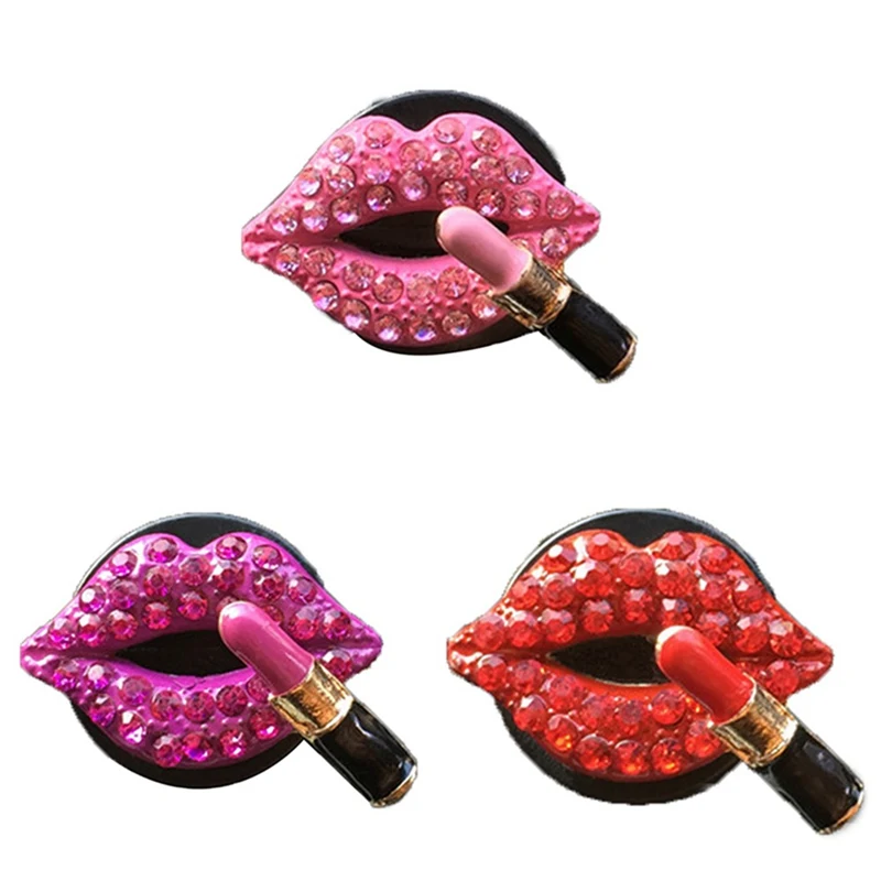 

C Diamond Bling Sexy Lips Mouth Car Air Freshener Auto Outlet Perfume Clip Scent Aroma Car Diffuser Car Interior Accessories