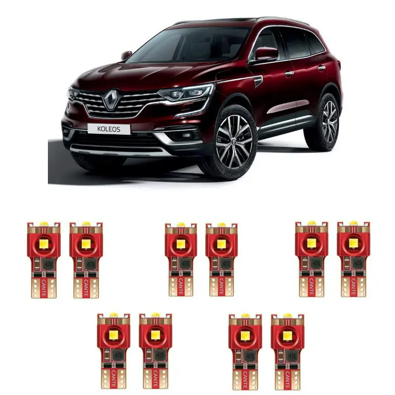 

10pc w5w Car LED lighting For Renault KANGOO KOLEOS MASTER FLUENCE alaskan avantime dokker latitude modus interior light kit