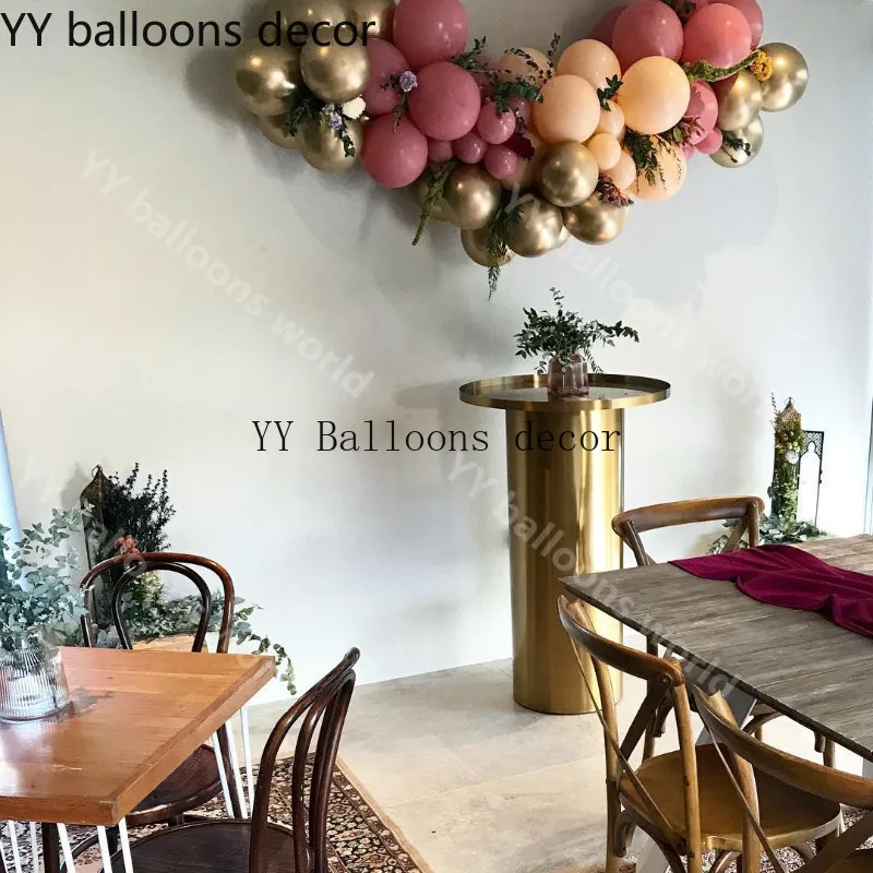 Christmas Double Layer Peach Metal Gold Complexion Arch Kit Baby Shower Weeding Birthday Party Backdrop Background Decor | Дом и сад