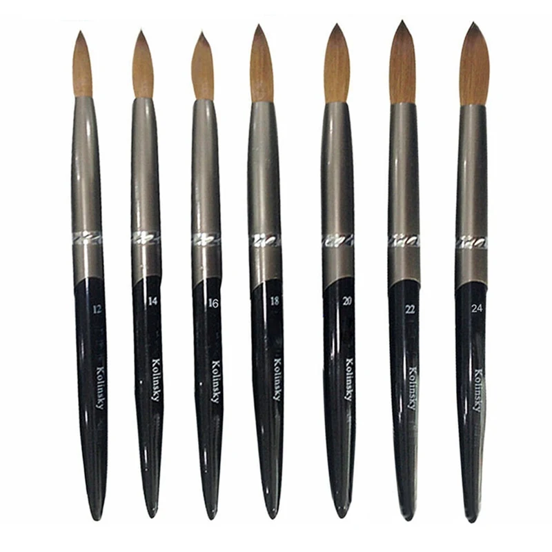 100% kolinsky D щетка для ногтей норковая кристальная ручка чистый колинский волос