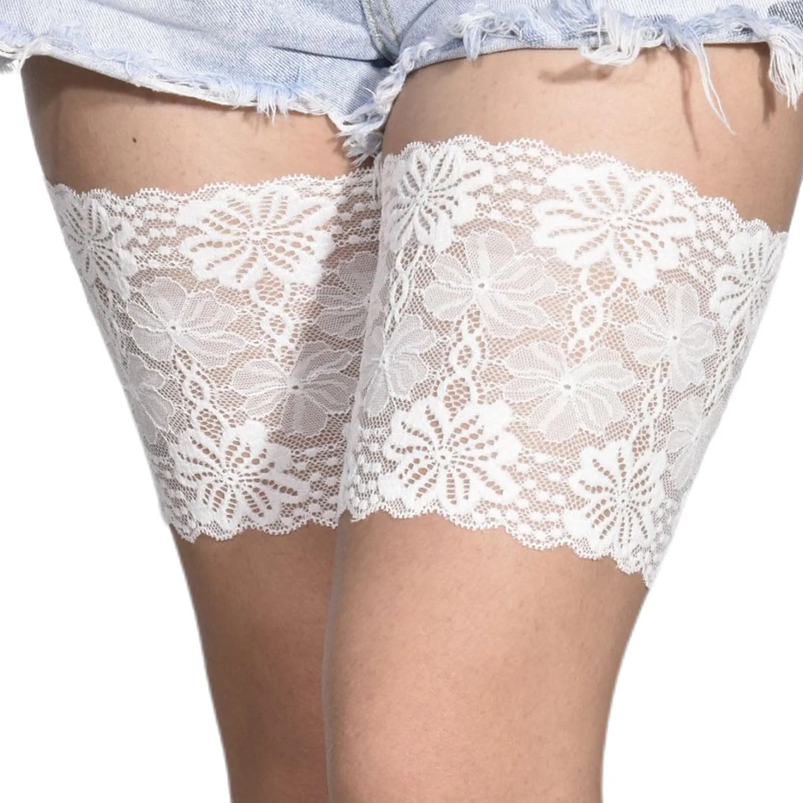 

Lace Elastic Silicone Non-slip Anti-Chafing Thigh Bands For Women Non Slip Silicone Strips Inner-thigh Anti Friction Plus Size