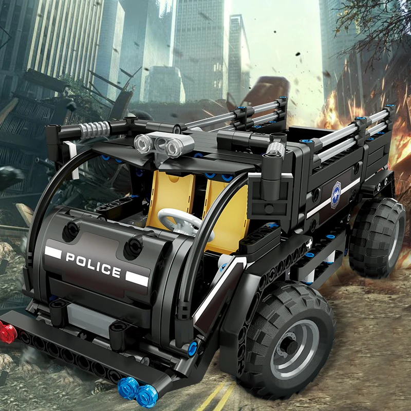 Конструктор Hipac Technic MOC детский Радиоуправляемый автомобиль полицейская игрушка