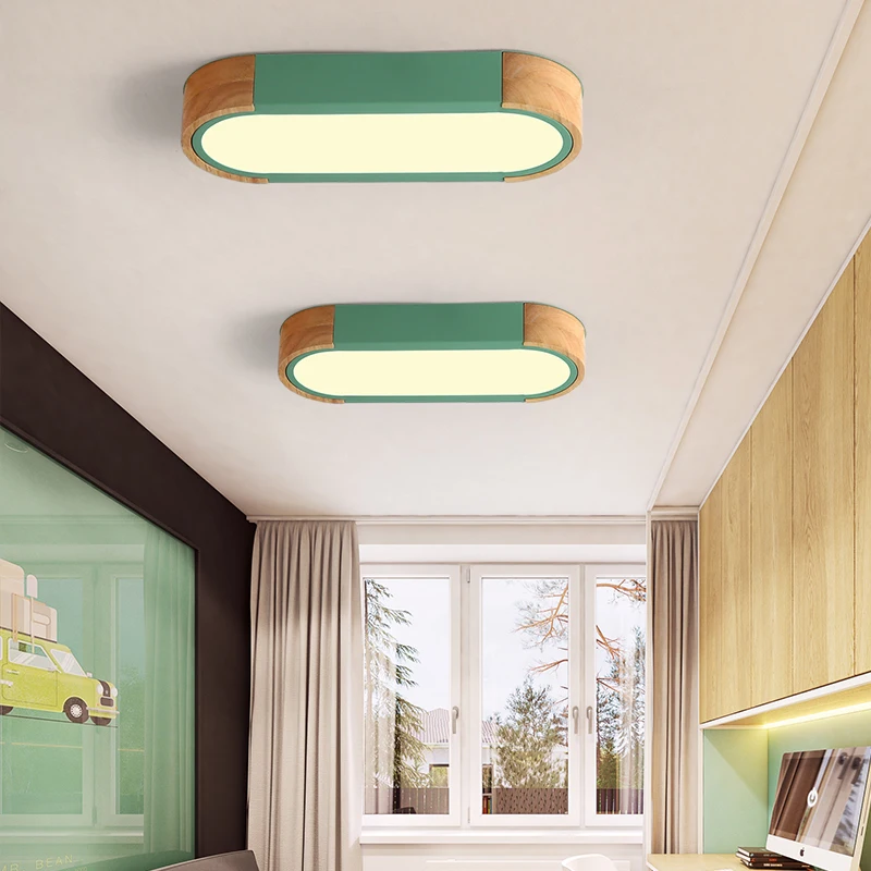 

Nordic Wood Rectangle Led Ceiling Lights Lighting Living Room Led Ceiling Lamp Bedroom Decor Ceiling Light Fixtures Luminaire