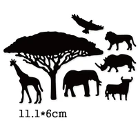 african animals tree metal cutting dies 2020 crafts stencil for diy scrapbooking paperphoto cards embossing die