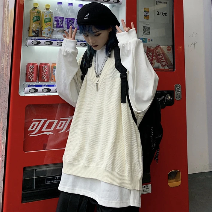 Весна 2020 Новое поступление мужской однотонный свитер жилет корейский стиль