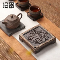 coarse earthenware pot bearing dry brewing tea tray purple clay pot supporting tea set base water storage tea tray