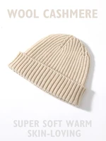 cashmere knit caps women wool blends simple ribbed beanies unisex warm hat nature soft cozy spring winter stretch outdoor casual
