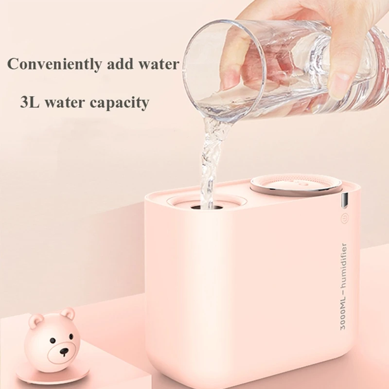 

Double Nozzle USB Air Humidifier 3L Water Capacity Cool Mist Maker Fogger with Colorful Nightlight Ultrasonic Humidificador