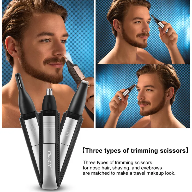 

CkeyiN Men Hair Clipper Cordless Nose Ear Eyebrow Trimmer Professional Electric Beard Barber Haircut Shaving Machine Mower Razor