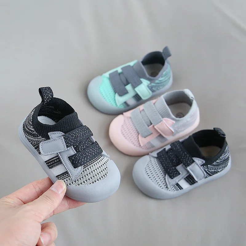 Kids Soft Rubber Sole Unisex Baby Shoes First Shoes Baby Shoe Knit Booties Anti-slip Baby Walkers Toddler First Walker Baby Girl