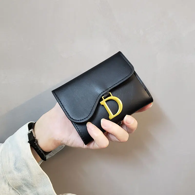 

Women's Short Retro Small Wallets for Women Luxury PU Leather Vintage Folding Small Coin Purse for Women Square Card Holder