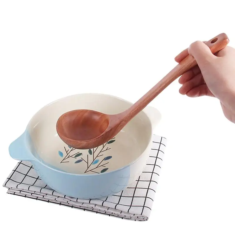 3 шт. антипригарный кухонный деревянный шпатель с длинной ручкой Деревянный