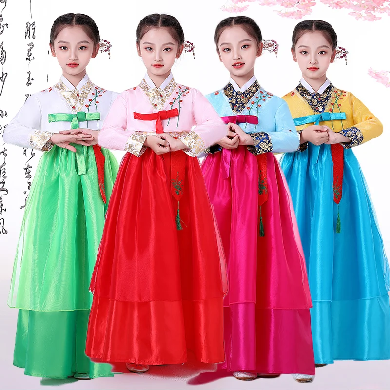 Children Korean Traditional Costume Girls Ethnic Hanbok Dress ...