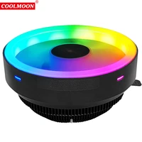 coolmoon colorful thin aperture cpu fan desktop computer cpu radiator mute rgb color changing radiator