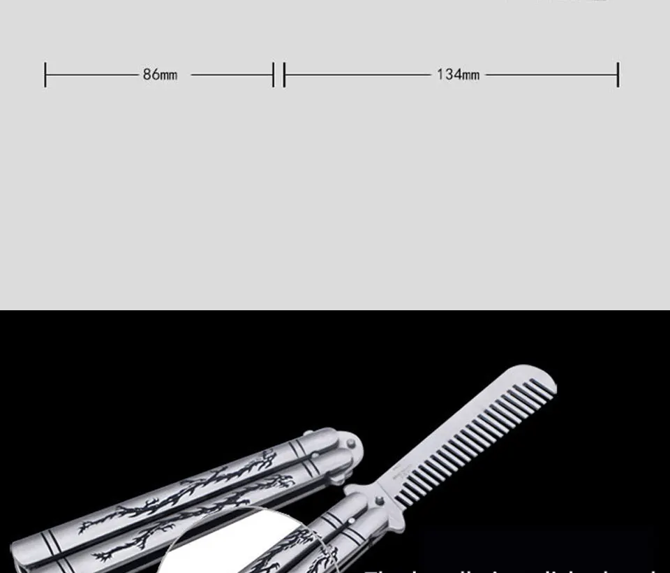 Cogтренировочный нож-бабочка, практичный складной расческа балисонг, Рисунок дракона, титановый метательный нож-бабочка, CS, не заточенный