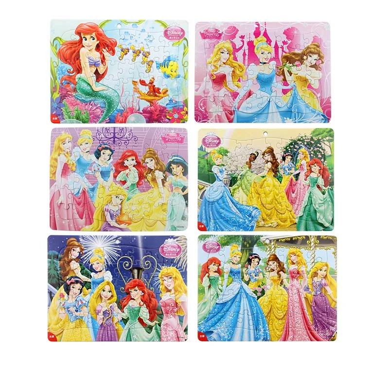 Disney развивающие игрушки головоломки с Винни-пухом для м/ф Винни-Пуха и «Микки Маус», «Бумага коробка 40 частей головоломки От 3 до 5 лет Детский пазл 6 шт./компл