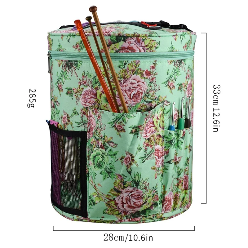 

Knitting Bag Organizer Yarn Storage Case for Crocheting Hook Knitting Needles Wool Storage Tote Bag for Women