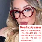 Женские очки для чтения по рецепту кошачий глаз, красные очки с прозрачными линзами, модные компьютерные очки с защитой от сисветильник, корректирующие
