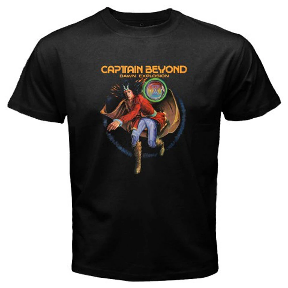 

New Captain Beyond Dawn Explosion Retro 70s Mens Black T-Shirt Size S to 3XL