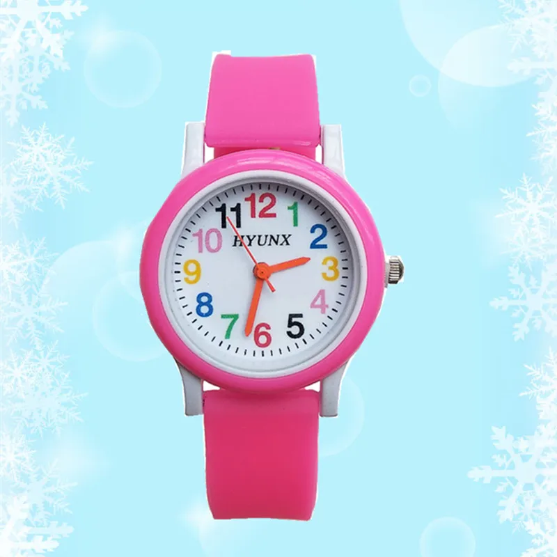 Прямая поставка новые простые кварцевые детские часы мягкий силиконовый ремень