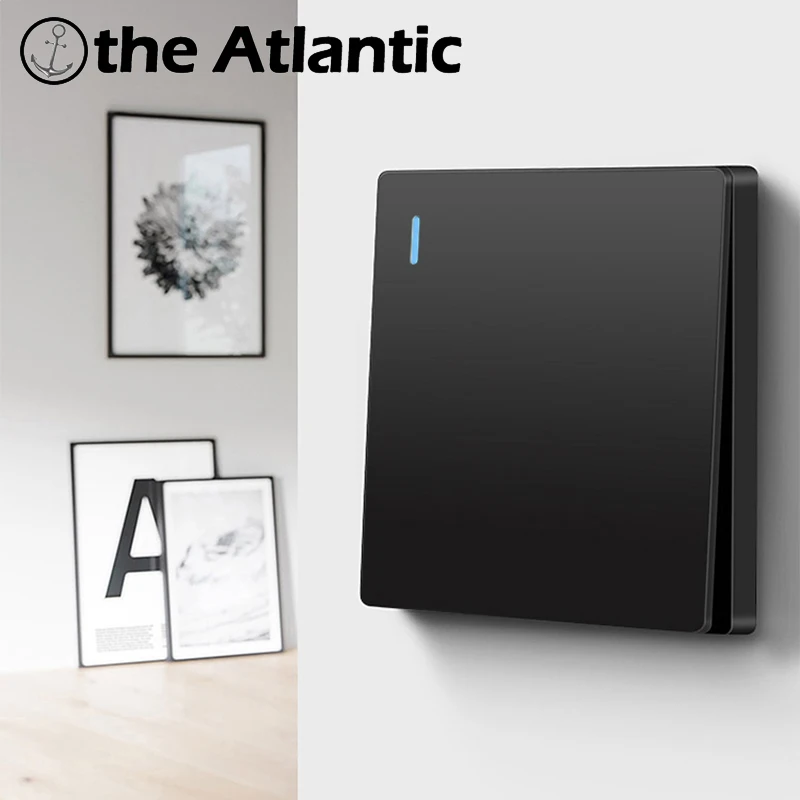 

1 2 3 4 Gang 1 2 Way Wall Light Switch Rocker Lamp Light With Fluorescent Black Plastic Frame 86mm*86mm