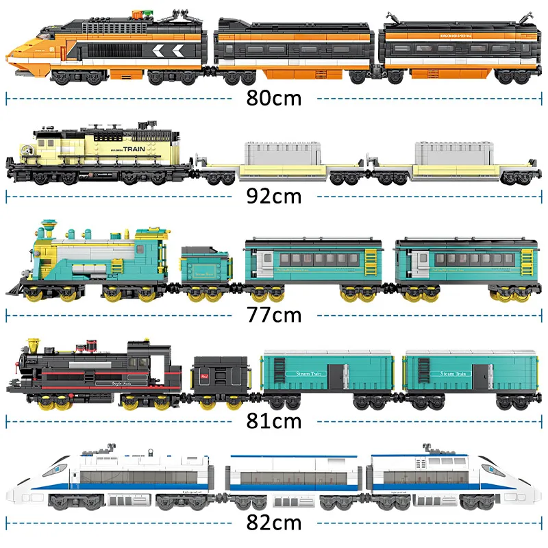 

City Creator High-speed Electric Rail Train Track Car Building Blocks Urban Train Station Bricks Gifts Toys for Children