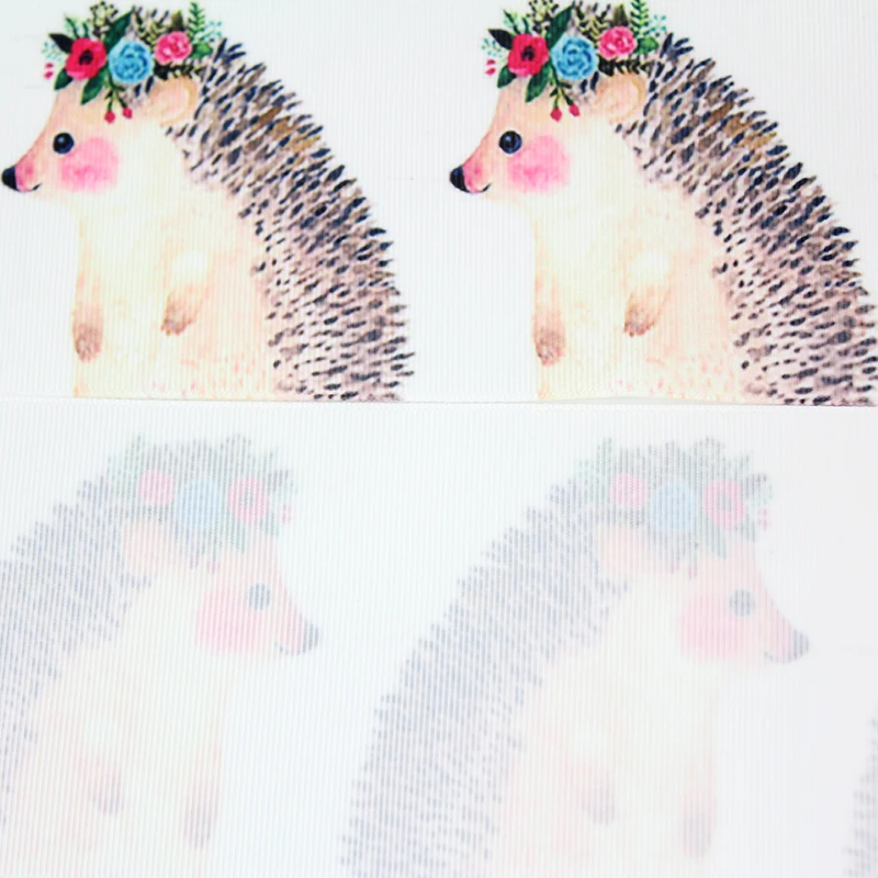 

2patterns cartoon animals printed grosgrain ribbon 9-75mm DIY handmade materials hair accessories wedding gift wrap tape ribbons