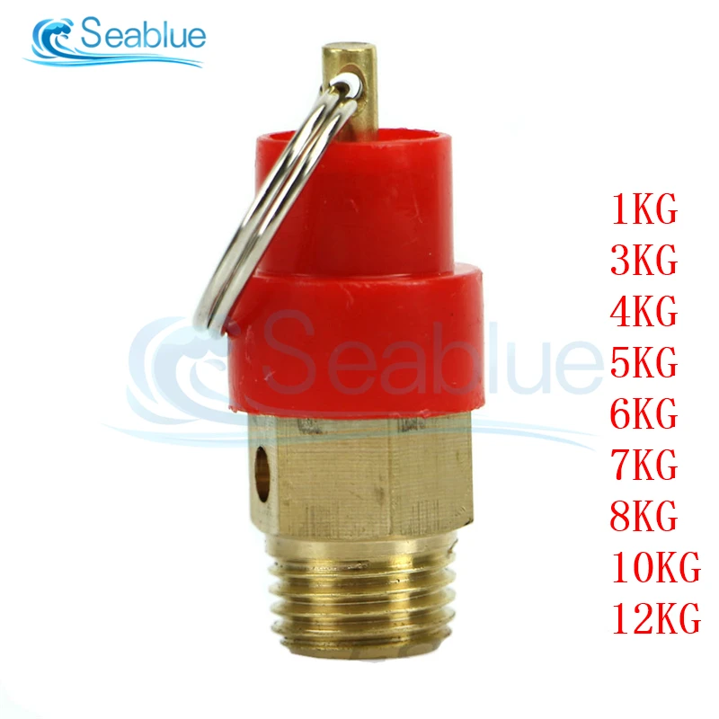 1/4'' BSP 1/3/4/5/6/7/8/10/12KG Air Compressor Safety Relief Valve Pressure Release Regulator 9mm Diameter For Pressure Piping  - buy with discount