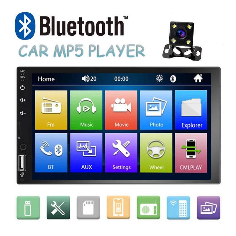 Автомагнитола 2 DIN с поддержкой Mirror Link (для телефонов Android) емкостным сенсорным