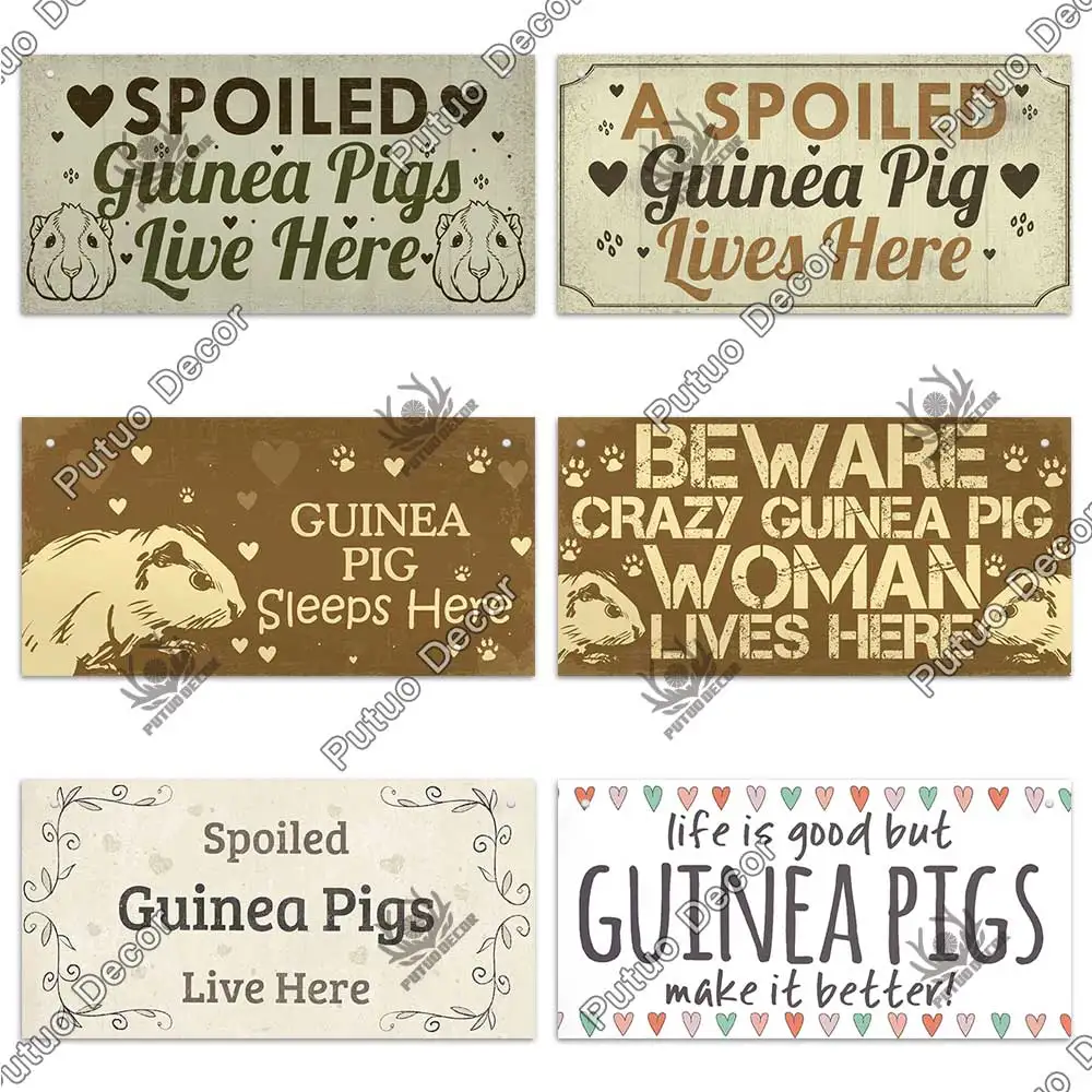 putuo decor guinea pig signs wooder hanging plaque decorative plaque gifts for guinea pig lover pet house decoration home decor free global shipping