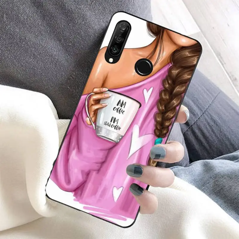 

Fashion coffee Women Girls Phone Case for Huawei Honor 8x C 9 10 i lite play view 10 20 30 5A Nova 3 I