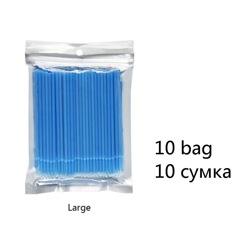 Blue-10 Fadvan 100 шт./лот Микро Кисти для ресниц щетки для нанесения клея Наращивание ресниц без ворса одноразовые аппликаторы палочки инструменты для макияжа - Handle Color: Blue-10