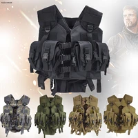 navy tactical vest hunting shooting protection vest with water bag airsoft military vest woodland camo armor vest