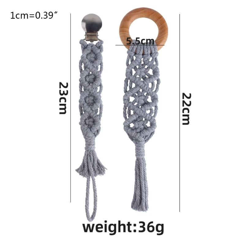 

2 Pcs Baby Weave Pacifier Chain Clip Teether Rattles Set Nipple Holder Soother Q81A