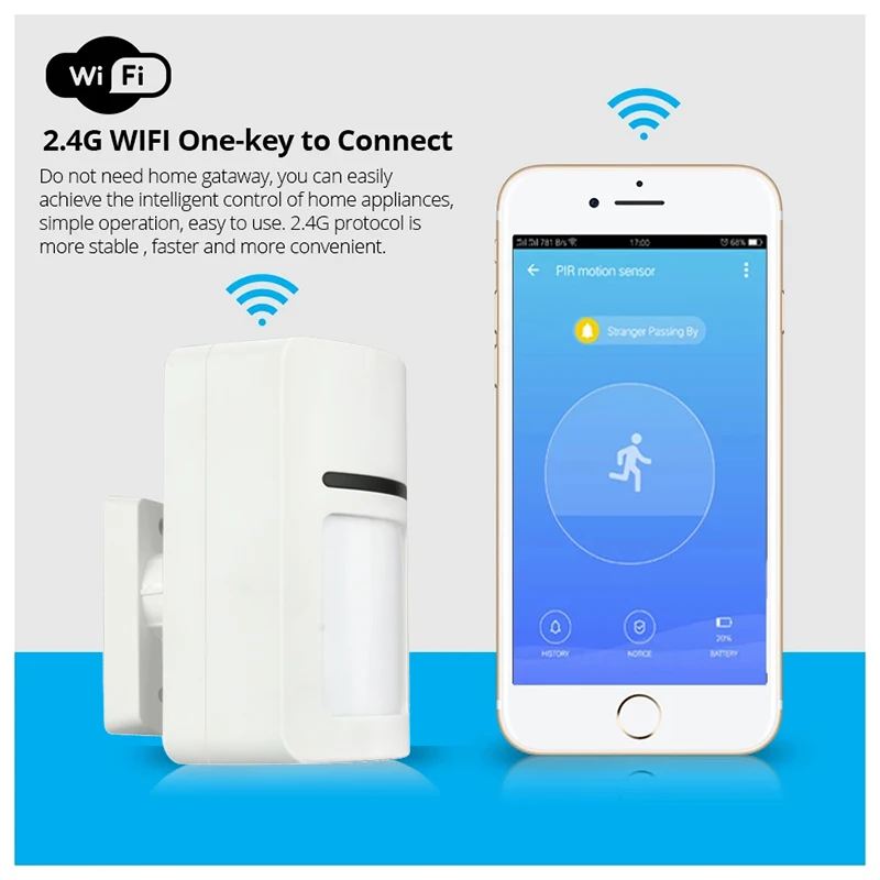 Wofea приложение управление Wi-Fi PIR детектор движения датчик сигнализации для домашней безопасности беспроводной Мини PIR датчик движения приложение tuya