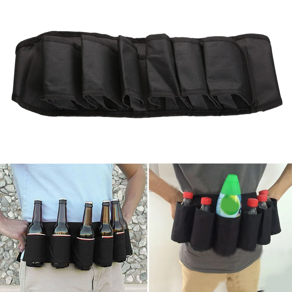 

Wine Bottles Beer Belt 600D Oxford Fabric Beverage Can Holder Outdoor Portable Bottle Waist Beer Belt Bag Holder Outdoor Tools
