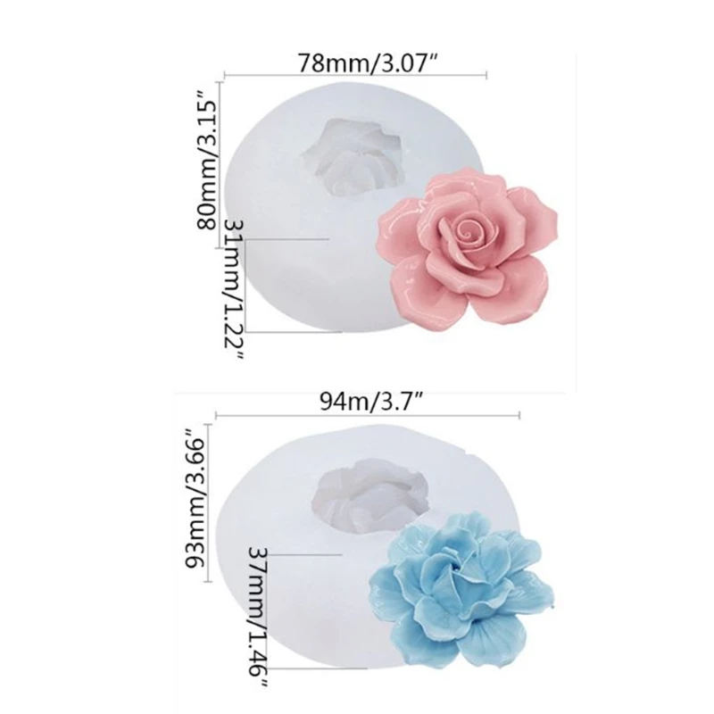 

3D Rose Silicone Fondant Mold for Wedding Cake Decorating Cupcake Topper, Rose S