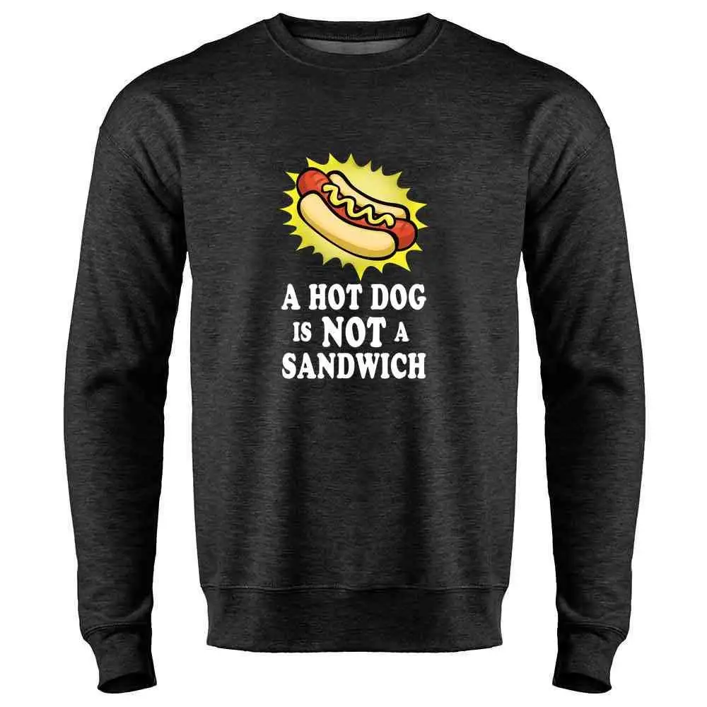 Хот дог не сэндвич забавная еда Meme Crewneck Толстовка для мужчин унисекс wo мужская