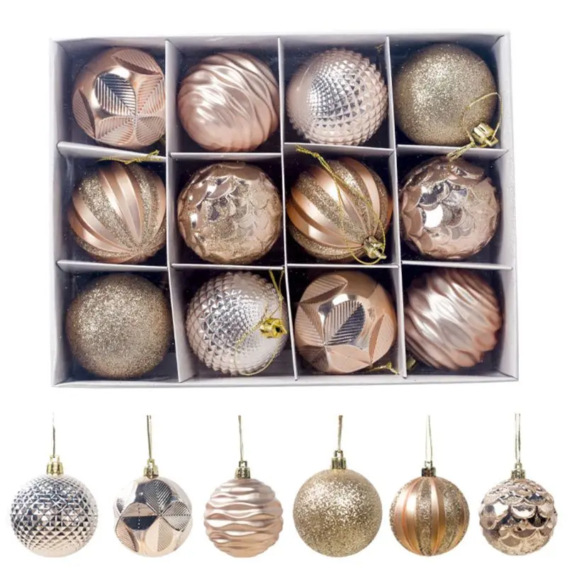 

H051 12 Pcs Shining Christmas Ball Small Shatterproof Christmas Tree Hanging Decorations for Holiday Wedding Party Tree
