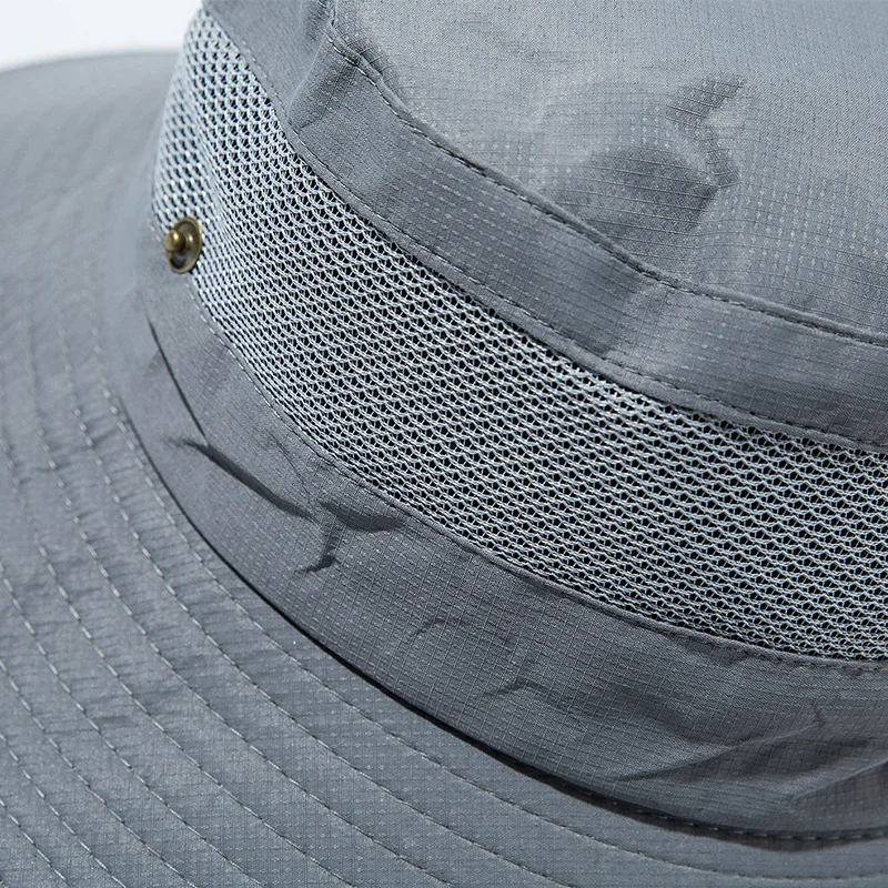 

New Outdoor Men Hats Fishing Cap Solid Color Wide Brim Anti-UV Beach Sun Caps Women Bucket Hat Summer Autumn Hiking Camping