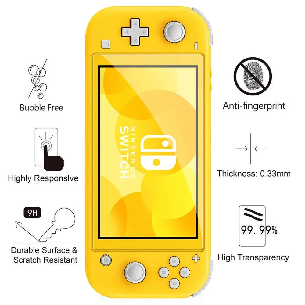 Nintendo Switch Lite консоли Экран протектор Закаленное защитный из стеклянной пленки с