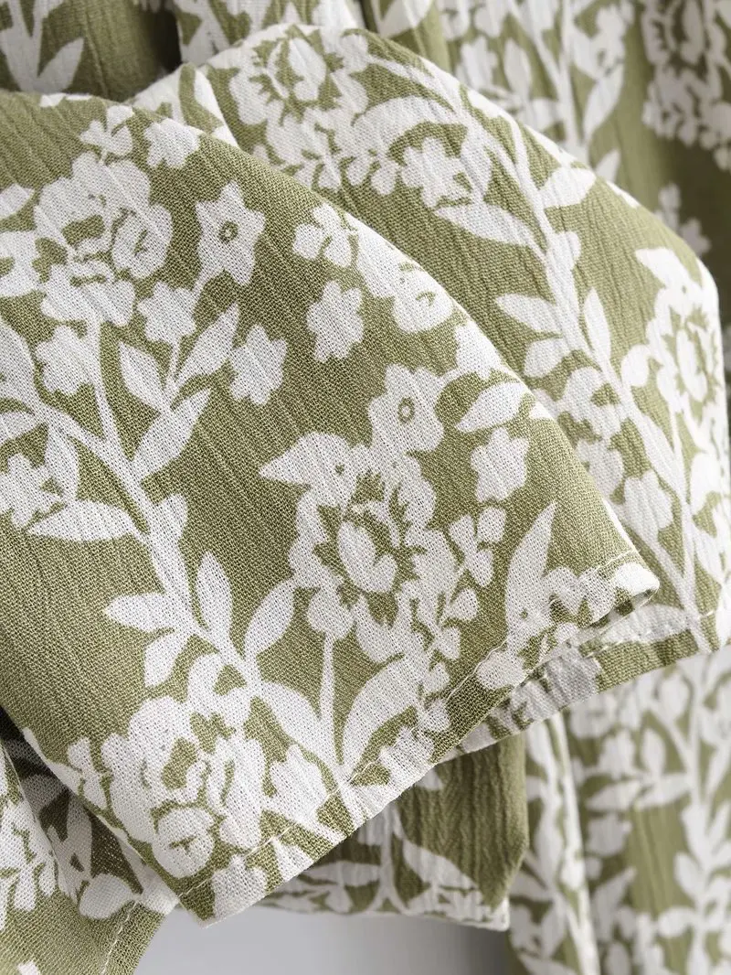 

Femme Fashion Summer Rompers Short Sleeve Floral Print Cotton Jumpsuits Full Length Wide Leg Pants Overalls One Piece Playsuit